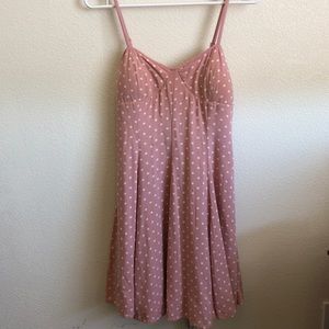 Pink polka dot dress with bow back 💝